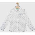 Dětské košile Chlapecké v bílé barvě z bavlny ve slevě od značky United Colors of Benetton z obchodu Answear.cz 