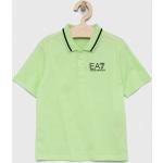 Dětská trička s límečkem Chlapecké v zelené barvě z bavlny od značky Emporio Armani EA7 z obchodu Answear.cz 