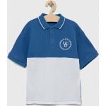 Dětská trička s límečkem Chlapecké v modré barvě z bavlny od značky United Colors of Benetton z obchodu Answear.cz 