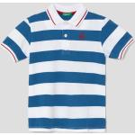 Dětská trička s límečkem United Colors of Benetton v modré barvě z bavlny 