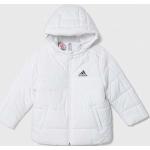 Dětské bundy s kapucí Dívčí v bílé barvě prošívané od značky adidas z obchodu Answear.cz s poštovným zdarma 