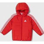 Dětské bundy s kapucí Dívčí v červené barvě z polyesteru ve slevě od značky adidas z obchodu Answear.cz s poštovným zdarma 