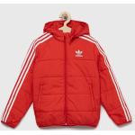 Dětské bundy s kapucí Dívčí v červené barvě ve slevě od značky adidas Originals z obchodu Answear.cz s poštovným zdarma 