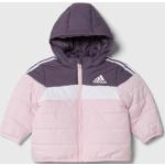 Dětské bundy s kapucí Dívčí v růžové barvě prošívané ve velikosti 9 měsíců od značky adidas z obchodu Answear.cz s poštovným zdarma 