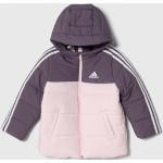 Dětské bundy s kapucí Dívčí v růžové barvě z polyesteru od značky adidas z obchodu Answear.cz s poštovným zdarma 