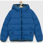 Dětské bundy s kapucí Chlapecké v modré barvě z polyesteru ve velikosti 12 let od značky Geox z obchodu Answear.cz s poštovným zdarma 