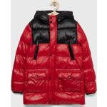 Dětské bundy s kapucí Dívčí v červené barvě prošívané z polyesteru od značky Geox z obchodu Answear.cz s poštovným zdarma 