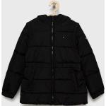 Dětské bundy s kapucí Dívčí v černé barvě sportovní z polyesteru ve slevě od značky Tommy Hilfiger z obchodu Answear.cz s poštovným zdarma 