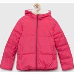 Dětské bundy s kapucí Dívčí v růžové barvě z polyesteru ve slevě od značky United Colors of Benetton z obchodu Answear.cz 