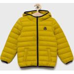 Dětské bundy s kapucí Chlapecké v žluté barvě z nylonu ve slevě od značky United Colors of Benetton z obchodu Answear.cz 