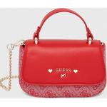 Dámské Luxusní kabelky Guess v červené barvě z polyesteru s odnímatelným popruhem ve slevě 