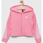 Dětské mikiny s kapucí Dívčí v růžové barvě z bavlny od značky adidas z obchodu Answear.cz 