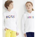 Dětské mikiny s kapucí Chlapecké v bílé barvě od značky Boss 