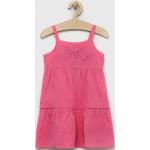 Dětské šaty Dívčí v růžové barvě z bavlny ve velikosti 6 let od značky United Colors of Benetton z obchodu Answear.cz 