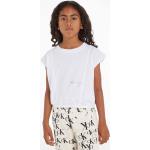 Dětská trička s potiskem Dívčí v bílé barvě z bavlny Designer od značky Calvin Klein Jeans z obchodu Answear.cz 