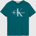 Dětská trička s potiskem Chlapecké v tyrkysové barvě z bavlny strečové Designer od značky Calvin Klein Jeans z obchodu Answear.cz 