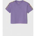 BIO Dětská trička s krátkým rukávem Dívčí ve fialové barvě z bavlny strečové od značky Guess z obchodu Answear.cz 