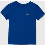 BIO Dětská trička s krátkým rukávem Dívčí v modré barvě z bavlny ve velikosti 6 let od značky Lacoste z obchodu Answear.cz 