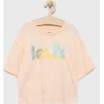 Dětská trička s potiskem Dívčí v růžové barvě z bavlny ve velikosti 13/14 let strečové od značky LEVI´S z obchodu Answear.cz 