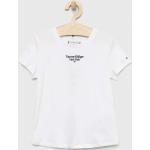 Dětská trička s krátkým rukávem Dívčí v bílé barvě z bavlny strečové ve slevě od značky Tommy Hilfiger z obchodu Answear.cz 
