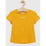 Dětská trička s krátkým rukávem Dívčí v žluté barvě z bavlny strečové ve slevě od značky Tommy Hilfiger z obchodu Answear.cz 