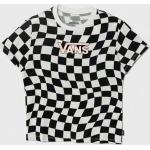 Dětské bavlněné tričko Vans WARPED 66 CHECK CREW černá barva