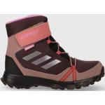 Dívčí Vysoké trekové boty adidas Terrex R ve fialové barvě ze syntetiky ve velikosti 28,5 na suchý zip vodotěsné 