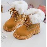 Dětské Zimní kotníkové boty kesi v hořčicové barvě z kůže ve velikosti 30 ve slevě na zimu 