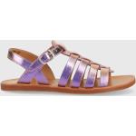 Dívčí Kožené sandály Pom d'Api ve fialové barvě z kůže ve velikosti 34 na léto 