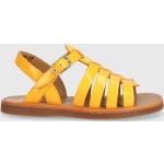 Dívčí Kožené sandály Pom d'Api v oranžové barvě v lakovaném stylu z kůže ve velikosti 27 na léto 