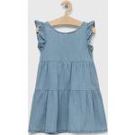 Dětské šaty Dívčí v modré barvě z bavlny ve velikosti 7 let od značky United Colors of Benetton z obchodu Answear.cz 