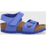 Chlapecké Kožené sandály Birkenstock v modré barvě z nubukové kůže ve velikosti 29 s přezkou veganské ve slevě na léto udržitelná móda 
