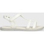 Dívčí Kožené sandály Geox v bílé barvě z kůže ve velikosti 39 ve slevě na léto 