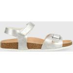 Dívčí Kožené sandály Geox ve stříbrné barvě z kůže ve velikosti 39 s přezkou ve slevě na léto 