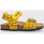 Dívčí Kožené sandály Geox v žluté barvě z kůže ve velikosti 26 s přezkou na léto 