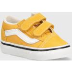 Chlapecké Skate boty Vans Old Skool v žluté barvě v skater stylu z kůže ve velikosti 26,5 na suchý zip 
