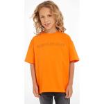 Dětská trička s límečkem Chlapecké v oranžové barvě z bavlny strečové Designer od značky Calvin Klein Jeans z obchodu Answear.cz 