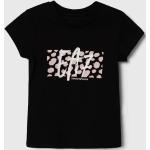 Dětská trička s krátkým rukávem Dívčí v černé barvě z bavlny ve velikosti 10 let ve slevě od značky Emporio Armani EA7 z obchodu Answear.cz 