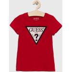 BIO Dětská trička s krátkým rukávem Dívčí v červené barvě z bavlny strečové od značky Guess z obchodu Answear.cz 