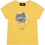 Dětská trička s potiskem Dívčí v žluté barvě z viskózy ve velikosti 3 roky ve slevě od značky Karl Lagerfeld z obchodu Answear.cz 