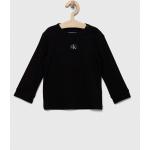 Dětská trička s dlouhým rukávem Chlapecké v černé barvě z bavlny ve velikosti 3 měsíce strečové Designer od značky Calvin Klein Jeans z obchodu Answear.cz 