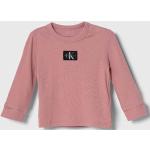 Dětská trička s dlouhým rukávem Chlapecké v růžové barvě z bavlny ve velikosti 18 měsíců strečové ve slevě Designer od značky Calvin Klein Jeans z obchodu Answear.cz 