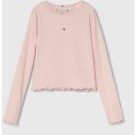Dětská trička s dlouhým rukávem Dívčí v růžové barvě z bavlny ve velikosti 12 let strečové od značky Tommy Hilfiger z obchodu Answear.cz 