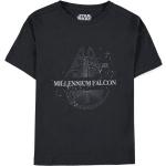 Dětská trička s potiskem v černé barvě z bavlny s motivem Star Wars Millennium Falcon 