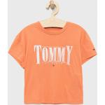 Dětská trička s potiskem Dívčí v oranžové barvě ve slevě od značky Tommy Hilfiger z obchodu Answear.cz 