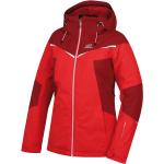 Dámské Zimní bundy s kapucí Hannah Nepromokavé Prodyšné v červené barvě z polyesteru ve velikosti S s kapsou na skipas 