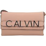 Dámské Designer Psaníčka Calvin Klein v růžové barvě v elegantním stylu z koženky 