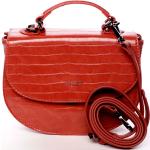 Dámské Lakované kabelky David Jones v červené barvě v lakovaném stylu z koženky 