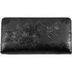 Dámská / dívčí velká peněženka pouzdrového typu s květovaným vzorem - černá