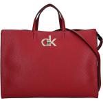Dámské Designer Elegantní kabelky Calvin Klein v bordeaux červené v elegantním stylu z koženky s odnímatelným popruhem ve slevě 